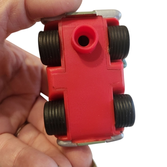 Vintage Enesco Red Christmas Eve-mergency Toy Car Over Light Ornament Santa Elf - Picture 9 of 11